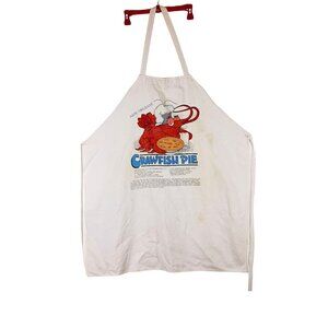 Vintage Apron New Orleans Crawfish Pie Recipe Lobster Chef Kitschy Novelty Funny